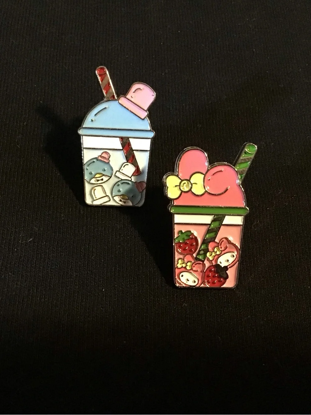 Cutie Kawaii Bubble Tea Enamel mini magnet Set - Pink, Blue, Green, White